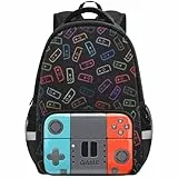 Beaulyn Schulrucksack für Jungen, Gamer-Schultasche für Grundschule, 43,2 cm, Videospiel-Rucksack für Laptop, Gamebackpack-Blaugrün, 1-Piece Backpack, Gamer-Rucksack