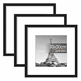 upsimples 3 Pack Bilderrahmen 30x30 cm, Bilderrahmen Schwarz, Fotorahmen zum Aufhängen mit Poster, Posterrahmen Benutzt für Wohnzimmer, Schlafzimmer, Arbeitszimmer