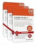 N1 Eisen 30 mg + Vitamin C & Folsäure - 90 Eisentabletten - 98% bioverfügbares Eisenpräparat - hochdosiert für Immunsystem, Energiestoffwechsel & bei Eisenmangel - gut verträglich, ohne Nebenwirkungen