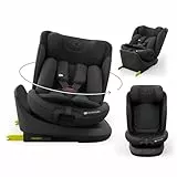 Kinderkraft I-GROW 2 PRO Kindersitz 0-36 kg, I-SIZE 40-150 cm, 360 grad drehbar, Kinderautositz mit Isofix station, FWF und RWF, Verstellbare Kopfstütze/Rückenlehne mit Liegeposition, Schwarz