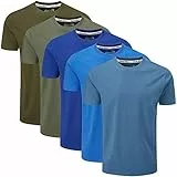 Charles Wilson 5er Packung Einfarbige T-Shirts mit Rundhalsausschnitt (XL, Horizon)