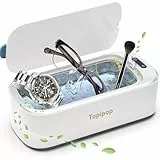 Topipop Ultraschallreinigungsgerät, 48000Hz Ultraschallreiniger, 550 ml brillenreinigungsgerät, 2 Modis Ultrasonic Cleaner zum Reinigen von Brillen, Schmuck, Uhren, Ringen, Rasierklingen Etc (White)