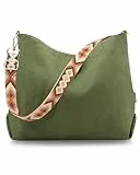 Prite Shopper Tasche Damen Groß Cord Tasche Tote Bag mit Verstellbarem Schultergurt für College Schule Arbeit Reisen Einkaufen（Grün）