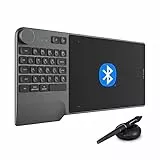 HUION Grafiktablett Inspiroy Keydial KD200 Bluetooth 5.0 8,9 x 5,6 Zoll Stifttablett kombiniert mit Einer Tastatur und einem Wählcontroller, geeignet für Anfänger und professionelle Designer