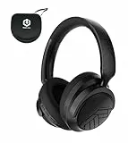 PowerLocus Over-Ear Kopfhörer Kabellos Bluetooth, Hybrid Active Noise Cancelling Kopfhörer, 70+ std. Akku, Hi-Fi Stereo Klang, Faltbar, MultiPoint, Mikrofon, Mit Hartschalen-Tasche (Schwarz)