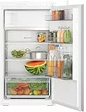 Bosch KIL32NSE0 Einbau-Kühlschrank Serie 2, integrierbarer Kühlautomat mit Gefrierfach 102x56 cm, 132L Kühlen, 15L Gefrieren, Schleppscharnier, MultiBox XXL, LED-Beleuchtung, EcoAirflow, SuperCooling