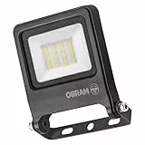 Osram ENDURA FLOOD PC 10W LED-Fluter, 4000K kaltweiß, 1000 Lumen, IP65 wetterfestes Flutlicht, recyceltes Aluminium, 180° schwenkbar, Dunkelgrau
