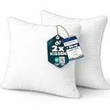 Flowen Kissen 60x60 Kopfkissen 2er Set Dekokissen für Bett und Sofa Innenkissen Hypoallergene Sofakissen Anti-Milben Weiche Zierkissen mit Kissenbezug Mikrofaser Abnehmbar und Waschmaschinenfest
