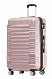 BEIBYE Reisekoffer 2088 Hartschalekoffer Gepäck Koffer Trolley Bordcase Handgepäck M in 14 Farben (Rosagold)