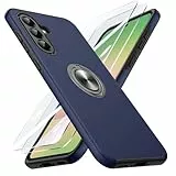 Doeshine Hülle für Samsung Galaxy A56 /A36 5G mit 2 Stück Schutzfolie, Militärschutz Kameraschutz Stoßfest Samsung A56 5G Hülle mit 360° Magnetischer Drehbarer Ständer, Blau