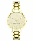 Nine West Women's Crystal Accented Bracelet Watch Gold