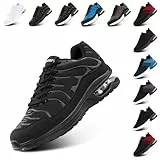 Hitmars Laufschuhe Herren Turnschuhe Damen Sportschuhe Sneaker Tennisschuhe Fitnessschuhe Joggingschuhe Running-Schuhe Leichte Schwarz EU 43