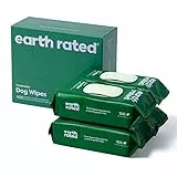 Earth Rated Feuchttücher für Hunde, Dicke Pflegetücher auf pflanzlicher Basis zur einfachen Anwendung an Pfoten, Körper und Hintern, Lavendelduft, 400 Stück