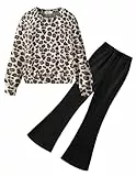 Arshiner Mädchen Bekleidungssets Freizeit Sweatshirt mit Schlaghose Set Kinder Herbst Winter Outfit Mode Langarmshirt Kleidung Set für Mädchen 12-13 Jahre 160