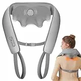 KNQZE® Shiatsu Massagegerät 4D, 2026 Kabellos Nackenmassagegerät mit Wärme, Verbesserte Graphenheizung, 4D Shiatsu Tief knetende Nackenmassage für Nacken, Schulter, Rücken, Geschenke für Männer, Grau