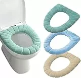 WC-Sitzbezug Plüsch, Toilettensitzabdeckung mit Gummizug, 3 Stück Toilettensitzbezug Waschbar, WC-Sitzbezüge für Alle Jahreszeiten, Klobrillenbezug, Weicher Verdickter Toilettensitz