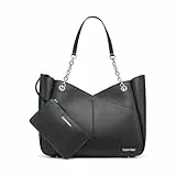 Calvin Klein Damen Zoe Tragetasche mit Kette, Schwarz/Silber
