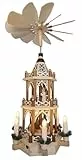 Wichtelstube-Kollektion Weihnachtspyramide Elektrisch, Traditionell handbemalte Figuren, Beleuchtet und Batteriebetrieben mit Bewegung, Elektrische Pyramide Weihnachten, Weihnachtspyramide (51cm)