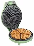 Bestron Herzwaffeleisen grün | 5 Waffeln pro Backvorgang | 700 W | PFAS‑freie Antihaftbeschichtung – ASW217G