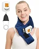 JOBYNA Kabelloses Nacken Heizkissen mit Vibrationsmassage, 5000mAh Wärmekissen für Nacken Schultern, 40-60℃ einstellbare & 30-60 Minuten mit Abschaltautomatik, 3 Vibrationsintensität (74 * 19cm)