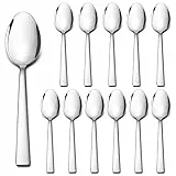 Löffel 12er Set, Joyfair Edelstahl Besteck Esslöffel Suppenlöffel Set, Dauerhaft Abendessen Tafellöffel für Haus/Küche/Restaurant, Spiegelnde Oberfläche & Spülmaschinenfest - 19.5cm