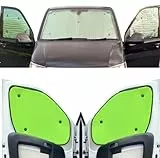 Covprotec Fensterrollo-Set Kombatibel Mit Renault Trafic (2001-2014) 5-teiliges Set Rückseite einfärben Fluoreszierendes Gelb, Reversibel und Thermisch