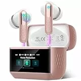 ZYHKON Bluetooth Kopfhörer mit Touchscreen, In Ear Kopfhörer Kabellos Bluetooth 5.4 mit ANC/ENC Mic mit Geräuschunterdrückung, 48H HiFi Stereo Ohrhörer mit 5 EQ-Modi, IP7 Wasserdicht, USB-C, Rosa