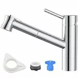 DAYONE Küchenarmatur mit Ausziehbarer Brause, Hochdruck Wasserhahn Küche, Spültischarmatur mit Herausziehbarer 2 Spülbrause, 120° Drehbar Mischbatterie Küche, Armatur Küche Für Küchen, Bars, Wohnwagen