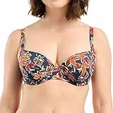 Sans Complexe Damen Staytation Badeanzug Top mit Bügel, Floral Print Blue, 80E