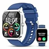 CASCHO Smartwatch Damen Herren, 1.85' HD Smart Watch, 115+ Modi, Fitness Tracker mit Bluetooth Telefonie, IP68 Wasserdicht Schrittzähler Uhr mit bis zu 30 Tage Standby für iOS und Android - T Blau