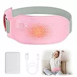 Perioden Wärmegürtel, Nalezuns Tragbares Heizgürtel Wärmegürtel mit 3-Wärmestufen, USB Wiederaufladbar Waschbar Elektrisches Heizkissen zur Schmerzlinderung während der Rücken, unterleib/Magen（Rosa）
