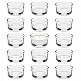 Teelichtgläser Set, Teelicht (15er Pack) Teelichthalter 4,5 cm Dm, Kleiner aus Klarem Glas für Hochzeit, Geburtstag, Urlaub, Kerzengläser, Party Dekoration, Kerzengläser, Gläser klein