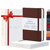 Beechmore Books Notizbuch liniert - A6, Braun, Taschenformat I Premium Hardcover Diary aus veganem Leder, 120gsm creme Papier, Geschenkbox, für Schriftsteller, Journalisten, Meetings & Studenten