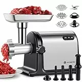 AOBOSI 3-In-1 Fleischwolf Elektrisch Mit 3 Edelstahl-Schleifplatten,1 Kubbe & 3 Wurstfüllrohren, [3000w Max |Size #10 ] Für Fleisch, Fleischwurst. Fleischwolf Edelstahl Mit Klingen.