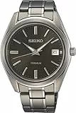 Seiko Herren-Uhr Quarz Titan mit Edelstahlband SUR375P1