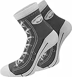 normani 4 Paar atmungsative Baumwoll Socken im Schuh – Design Farbe Grau Größe 39/42