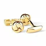 DAVIDOFF ESSENTIALS Cufflinks – Herren Manschettenknöpfe in Gold mit dekorativem Knotendesign – Manschettenknöpfe aus Messing, vergoldet – Herrenaccessoires für besondere Anlässe