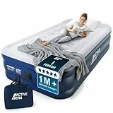 Active Era Luftbett 1 Person 99×188×36.5 cm, Luftmatratze Selbstaufblasend mit elektrischer Pumpe, Aufblasbare Matratze in 1,5 Min, Flock-Oberfläche, Gästebett für Camping & Zuhause