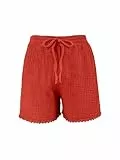 JOPHY & CO. Damen-Shorts, breit, Effekt, Rock, kurze Hose, 100 % Baumwolle, für Frühling, Sommer, Artikelnummer 9487, Rote Spitze, XXL
