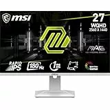 MSI MAG 274QRFW Gaming Monitor 27 Zoll WQHD – Panel Rapid IPS 2560 x 1440, 180 Hz/1ms GTG, Farbbereich sRGB 123%, randloses Design, DisplayHDR 400 – DisplayPort 1.4a, HDMI 2.0b