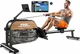 Rudergerät für Zuhause Wasserwiderstand Rudergeräte：28L Wassertank Rudergeräte mit LED Bluetooth Monitor & Verstellbarer Tablet Halter Geeignetgröße für max. 200CM