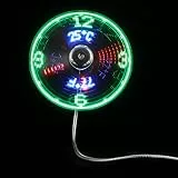 SOLUSTRE Usb-ventilator Mit Led-uhr Und Temperaturanzeige Mini-computerlüfter Aus Pvc-material Flexibler Schwanenhals Für Heim Und Büronutzung Kompatibel Mit Usb-schnittstelle Für Laptops u
