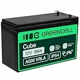Green Cell AGM 12V 9Ah Akku VRLA Blei-Batterie Bleiakku Ersatzakku Gelakku Akkubatterie Zyklenfest Unbemann Notstrom, USV-Anlage, UPS, Backup-Batterie, Batteriebackup