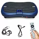 Vibrationsplatte mit 99 Intensitätsstufen, 5 Trainingsprogrammes, Rüttelplatte Sport für Zuhause, Vibrationsboard mit Bluetooth Lautsprecher, Fitness Training, Ganzkörpertraining, Muskelaufbau (02K)