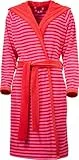 Erwin Müller Leichtfrottier Damen Bademantel mit Kapuze Bernstadt rot-pink Größe 40/42|Leichter Morgenmantel|Saunamantel|mit Bindegürtel und Zwei Taschen