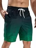 Arcweg Herren Badehose Lange Badeshorts Bedruckt Schnelltrocknend Elastischer Bund Leichte Schwimmhose Boardshorts Für Männer Strandurlaub & Freizeit Grün XL(EU)