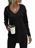 Tanmolo Kapuzenpullover Damen Baumwolle Hoodie Pullover Sweatshirt Langarm Tops Casual Oberteile Schwarz, 3XL
