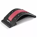 MAXXMEE Rückenbrücke mit Akupressur- und Magnetpunkten | Rückenstrecker Lendendehner | Rückenmassagegerät bei Muskelverspannungen | Fitness Back Strecker | inkl. Wirbelsäulen-Schutz [schwarz/rot]