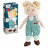 HABA Carmushka Puppe Tilli – 30 cm Stoffpuppe für Kleinkinder – weich, waschbar & leicht anziehbar – ab 18 Monaten – bekannt aus „Mein Knopf, EIN Universum“ – 2013203001