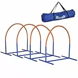 PawHut Hunde-Agility-Trainingsgeräte, Hund Agility Set, 4-teilges Agilityset für ältere Hunde, Hundetrainigsset mit Tragetasche, Blau+Orange, 88 x 64 x 95 cm